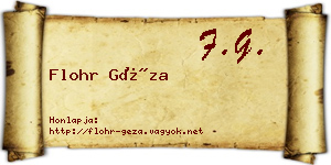 Flohr Géza névjegykártya