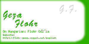 geza flohr business card